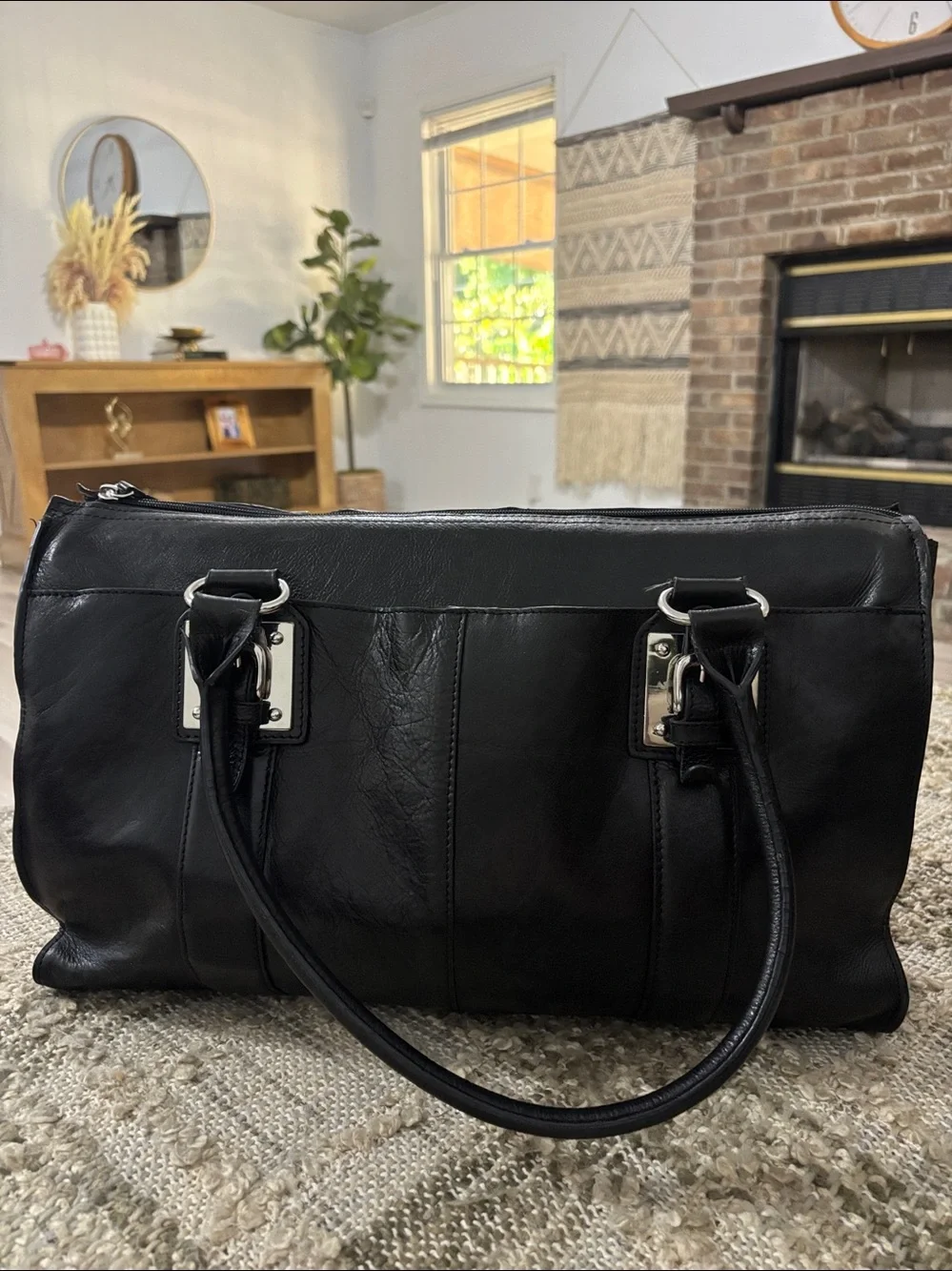WILSONS LEATHER Laptop/Briefcase Bag Black‎ Strap/Handle